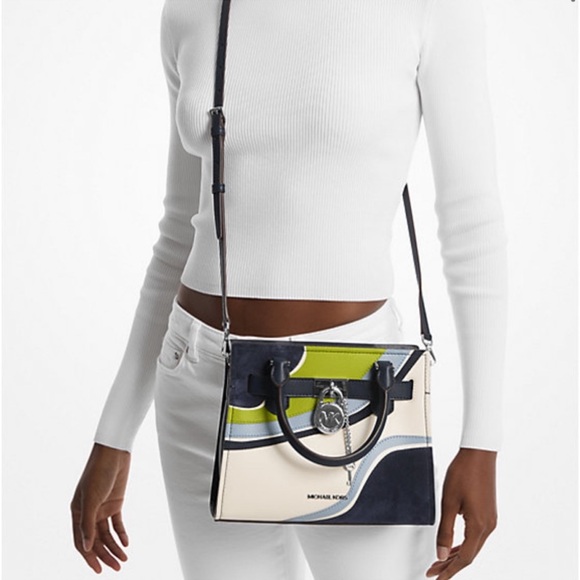 Michael Kors Hamilton Small Patchwork Satchel Crossbody - Picture 2 of 4